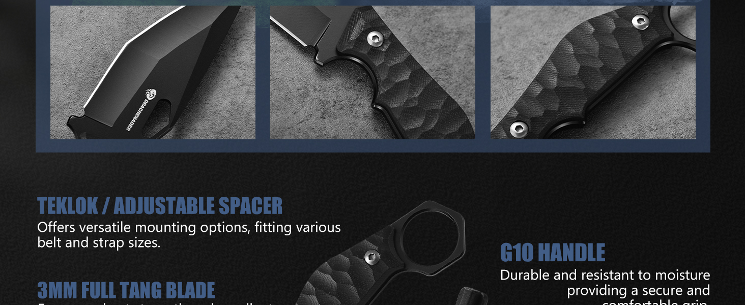 fixed blade knife with kydex sheath
