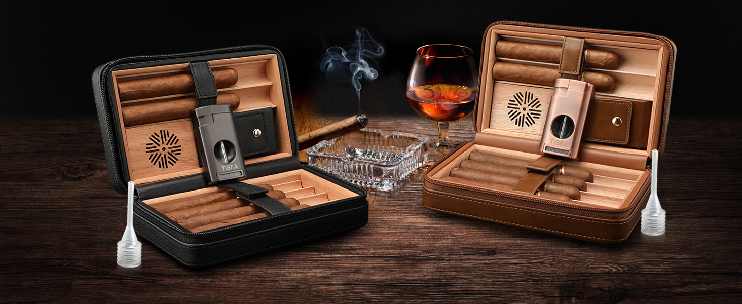 cigar humidor and lighter