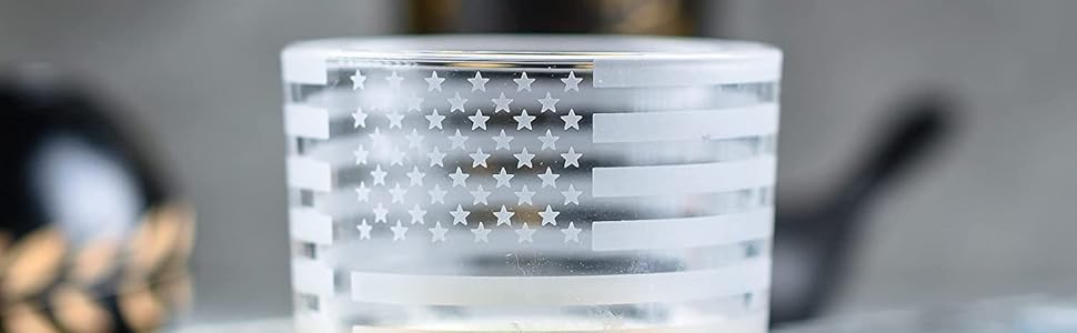 WE-PQ88-YAV8 - American Flag Decor USA Glasses - With Patriotic Eagle